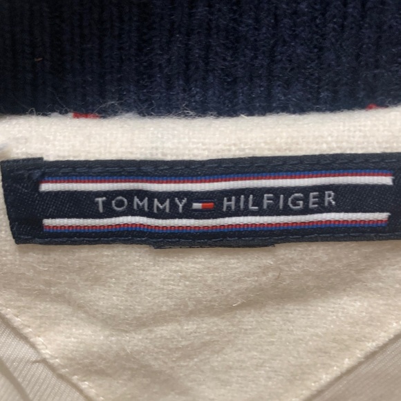 Special Edition Fuzzy White Bomber Jacket with Navy Trim - Tommy Hilfiger - Picture 6 of 10